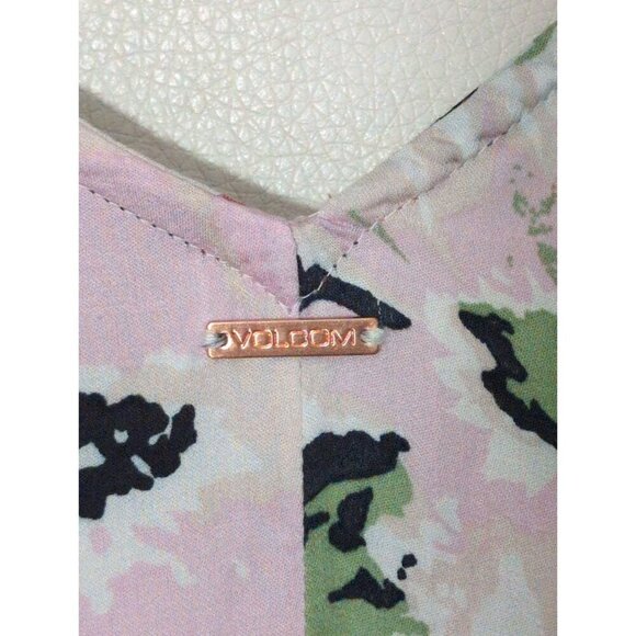 Volcom Dress Women XL 12 Floral Midi Sleeveless Button Front Beach‎ Cottagecore - Picture 5 of 10